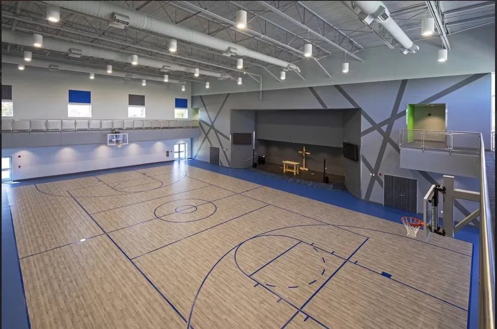St. Anne's Activity Center — Interior — Midland, TX — steel erection by 7S Erectors
